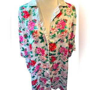 Victorias Secret Gold Vintage Rose Patterned Nighty or Blouse Size M/L